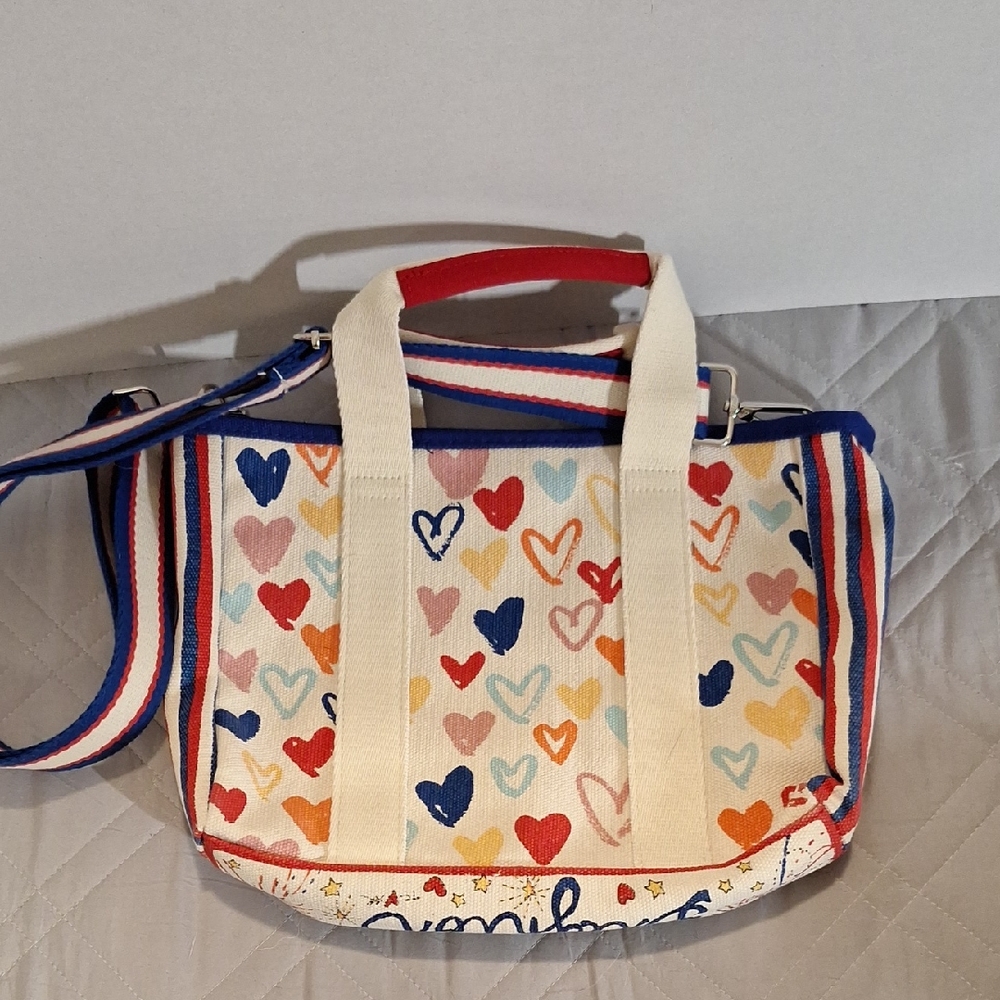 Brighton White and Red Heart Pattern Tote